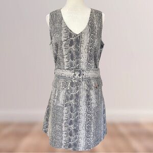 Judith March Platinum Python Belted Mini Dress | Like New